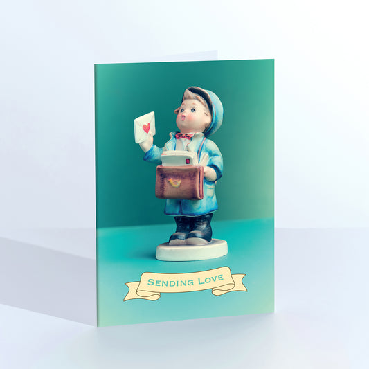 Sending Love Postman Greetings Card