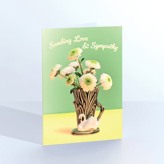 Sending Love and Sympathy Flower Vase Greetings Card