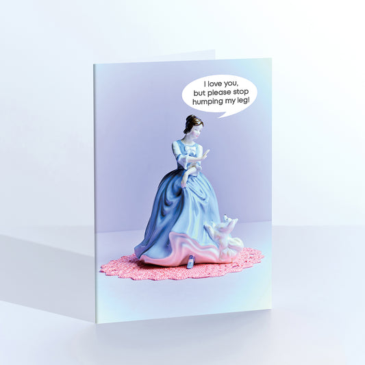 Leg Hump Dog Greetings Card