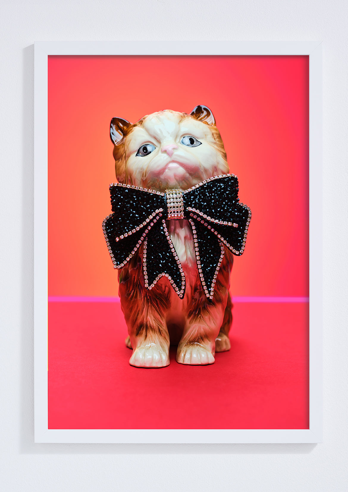 Superstar Cat In Bow Photo Print