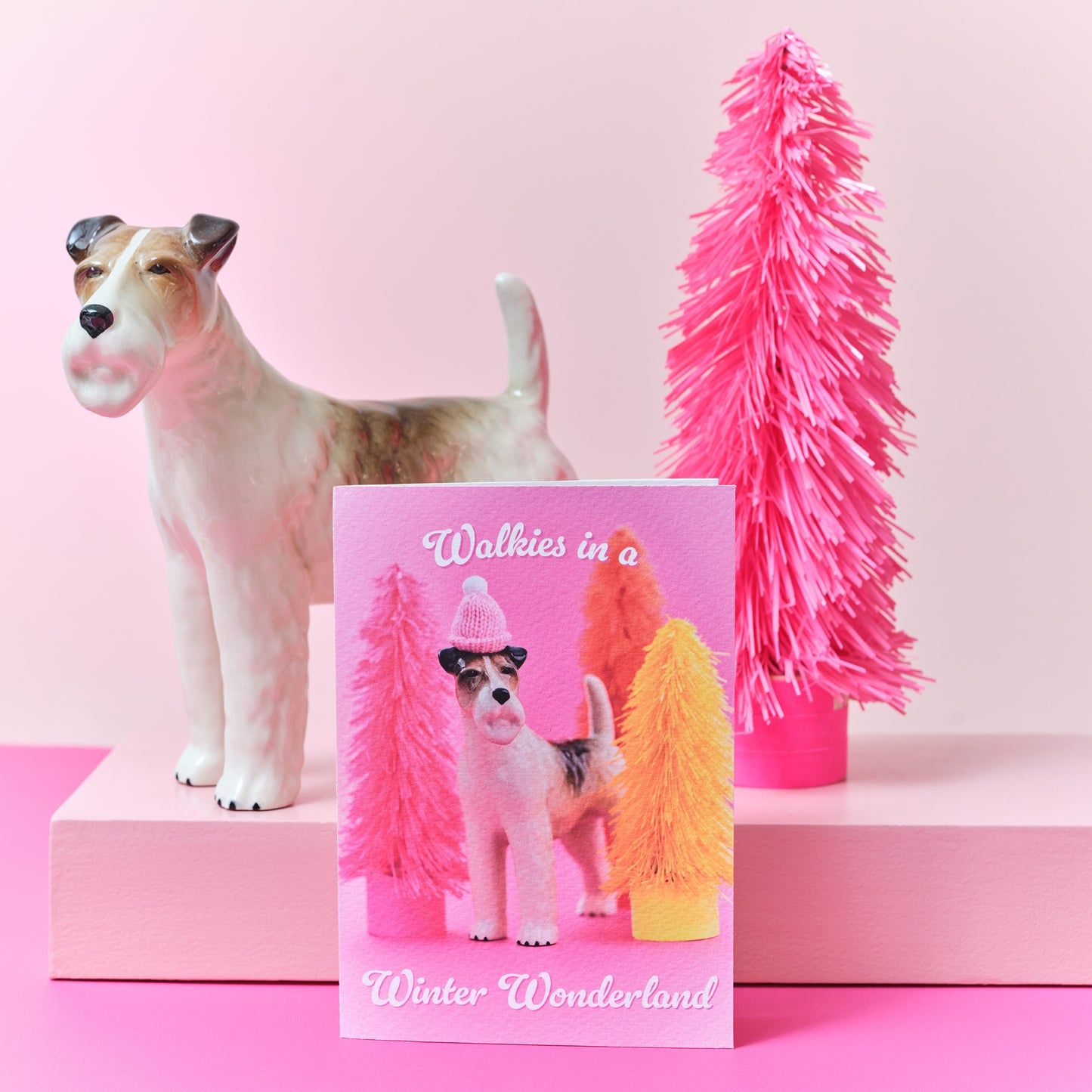 Wonderland Walkies Terrier Christmas Card