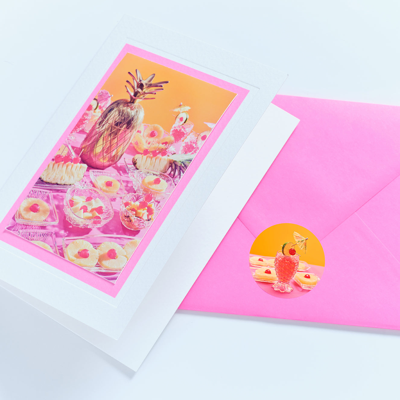 Tutti Frutti Pineapple Party Spread Hand Finished Greetings Card