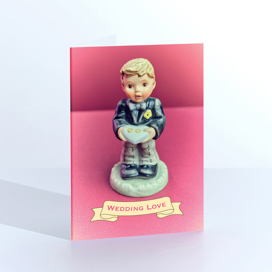 Wedding Love Pageboy with Rings Greetings Card