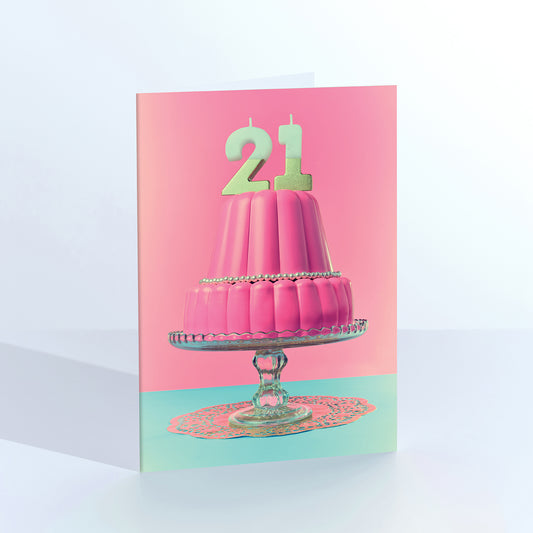 21st Birthday Hot Cake Card