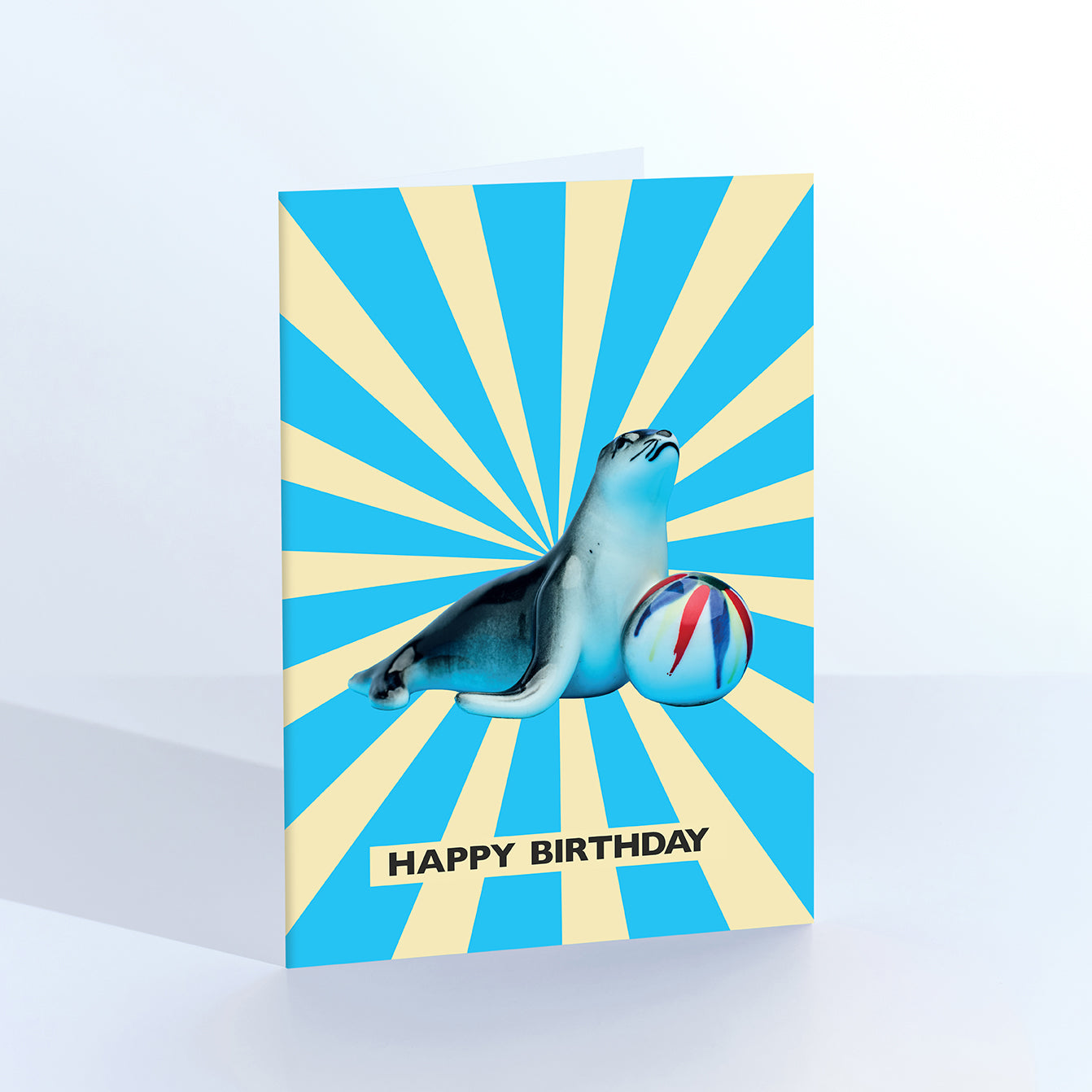Circus Sea Lion greetings card