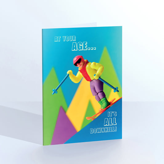 All Downhill Skier Greetings Card