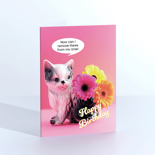 Arsey Birthday Cat Greetings Card