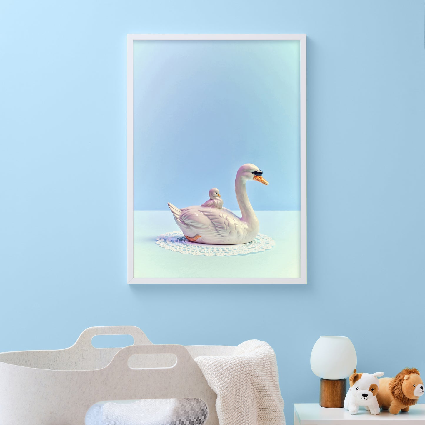 "Baby swan, blue mood" giclée photo print