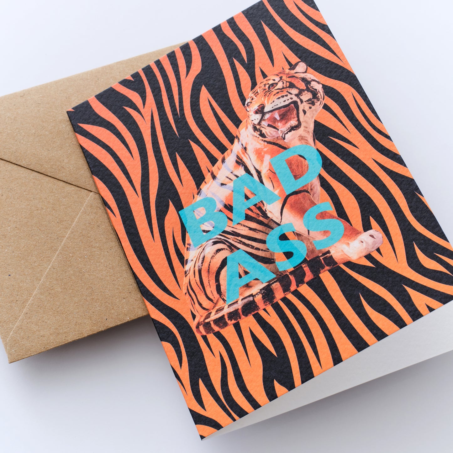 Bad Ass tiger greetings card