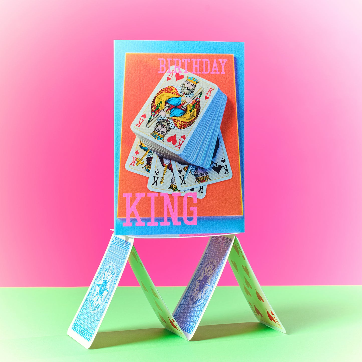 Birthday King Playing Cards Greetings Card