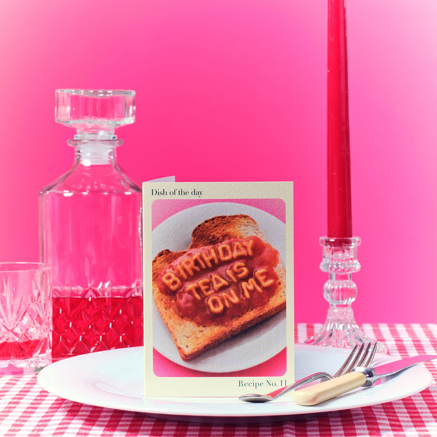 Birthday Tea Talking Spaghetti Greetings Card