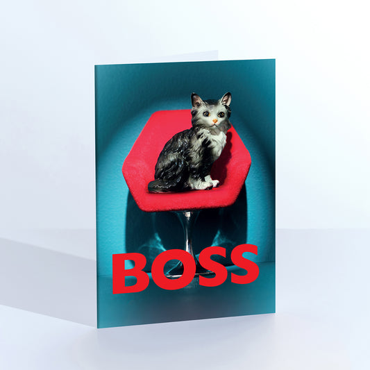 Boss Cat Greetings Card