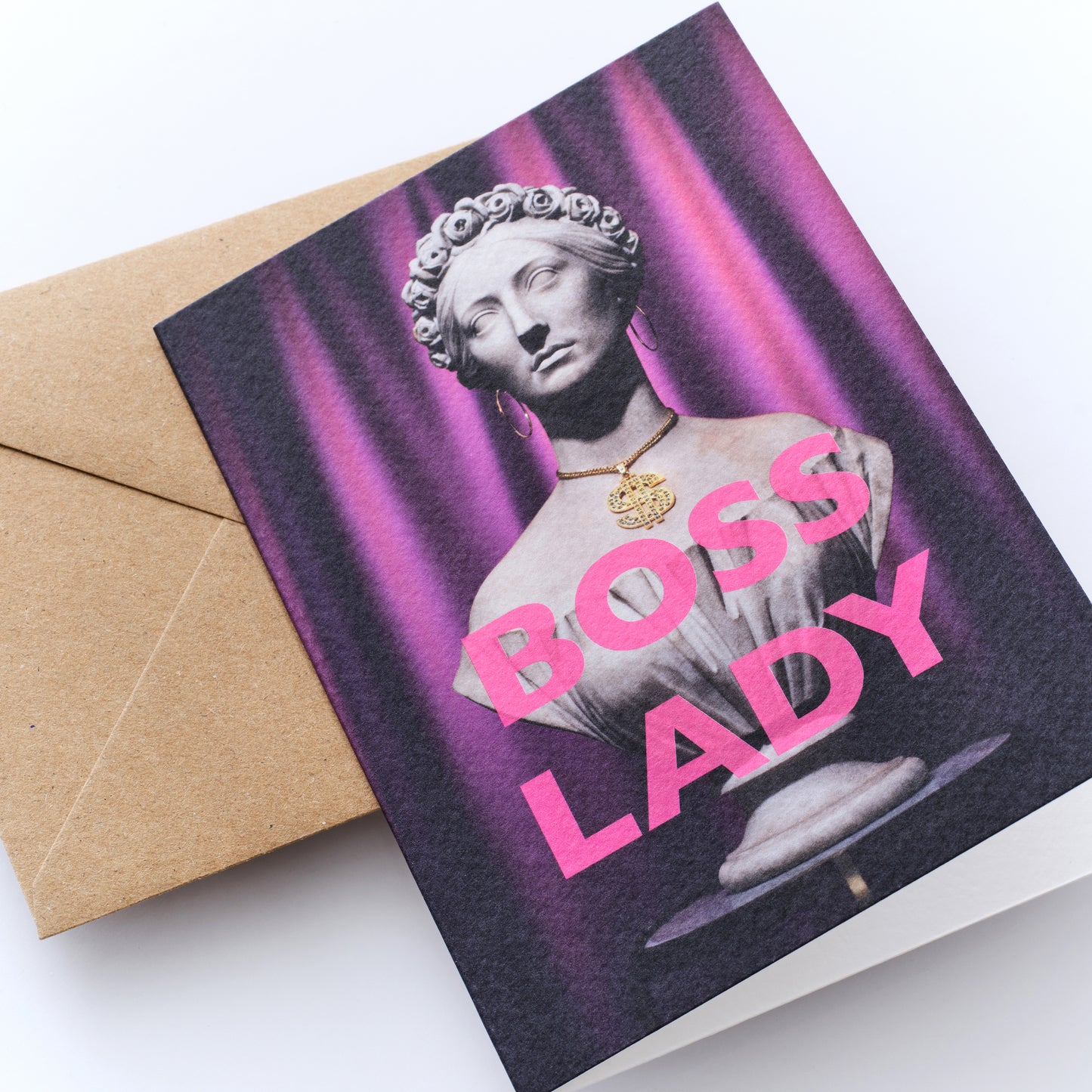 Boss Lady sculpture greetings card