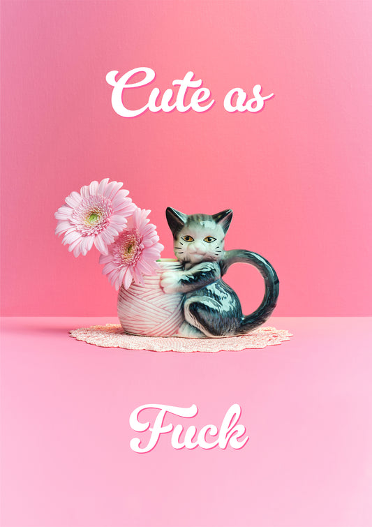 "Cute as Fuck" kitty giclée photo print