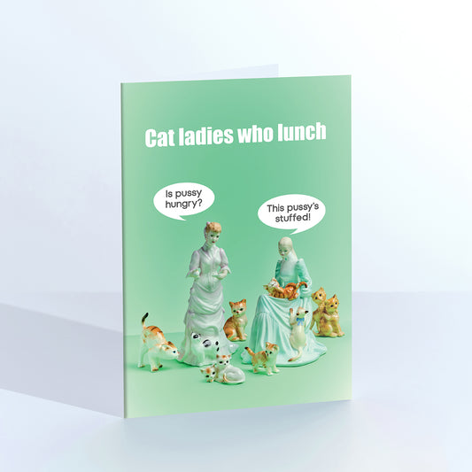 Cat Ladies Who Lunch Greetings Card