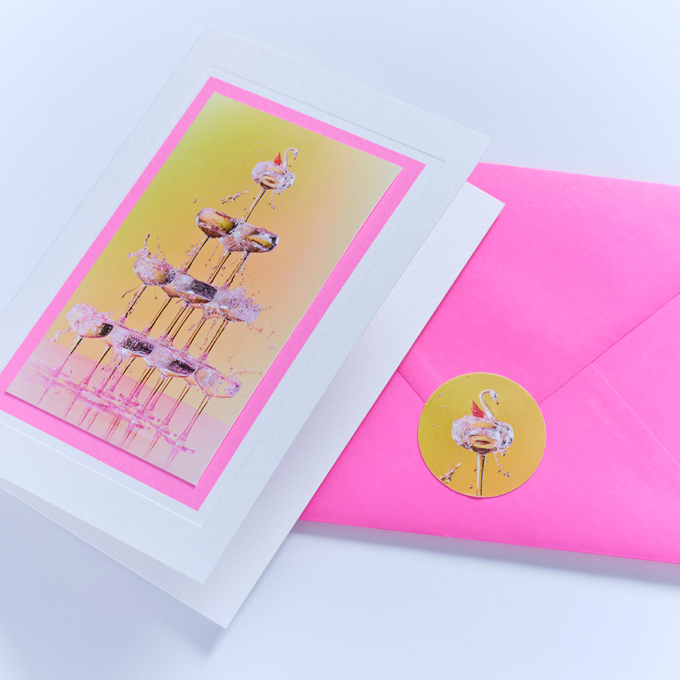 Sip Sip Hooray Champagne Tower Hand Finished Greeting Card