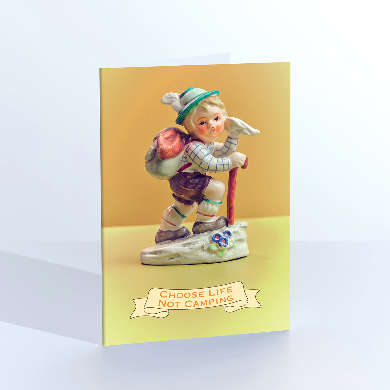 Choose Life, Not Camping Hiking Boy Greetings Card