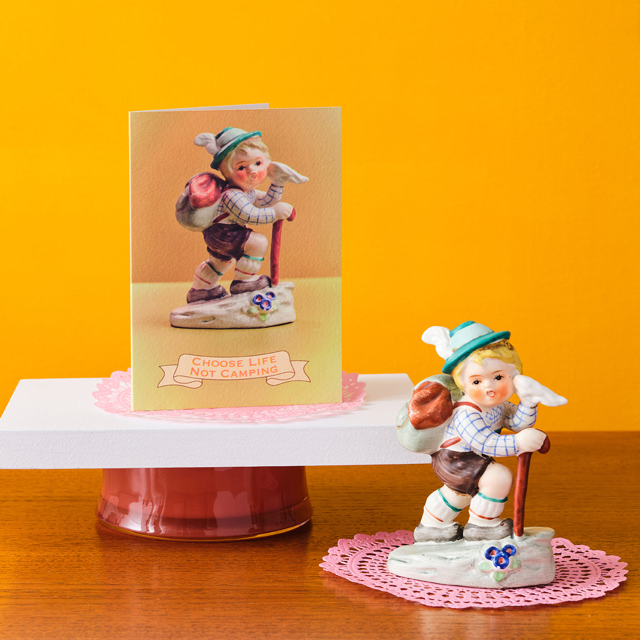 Choose Life, Not Camping Hiking Boy Greetings Card