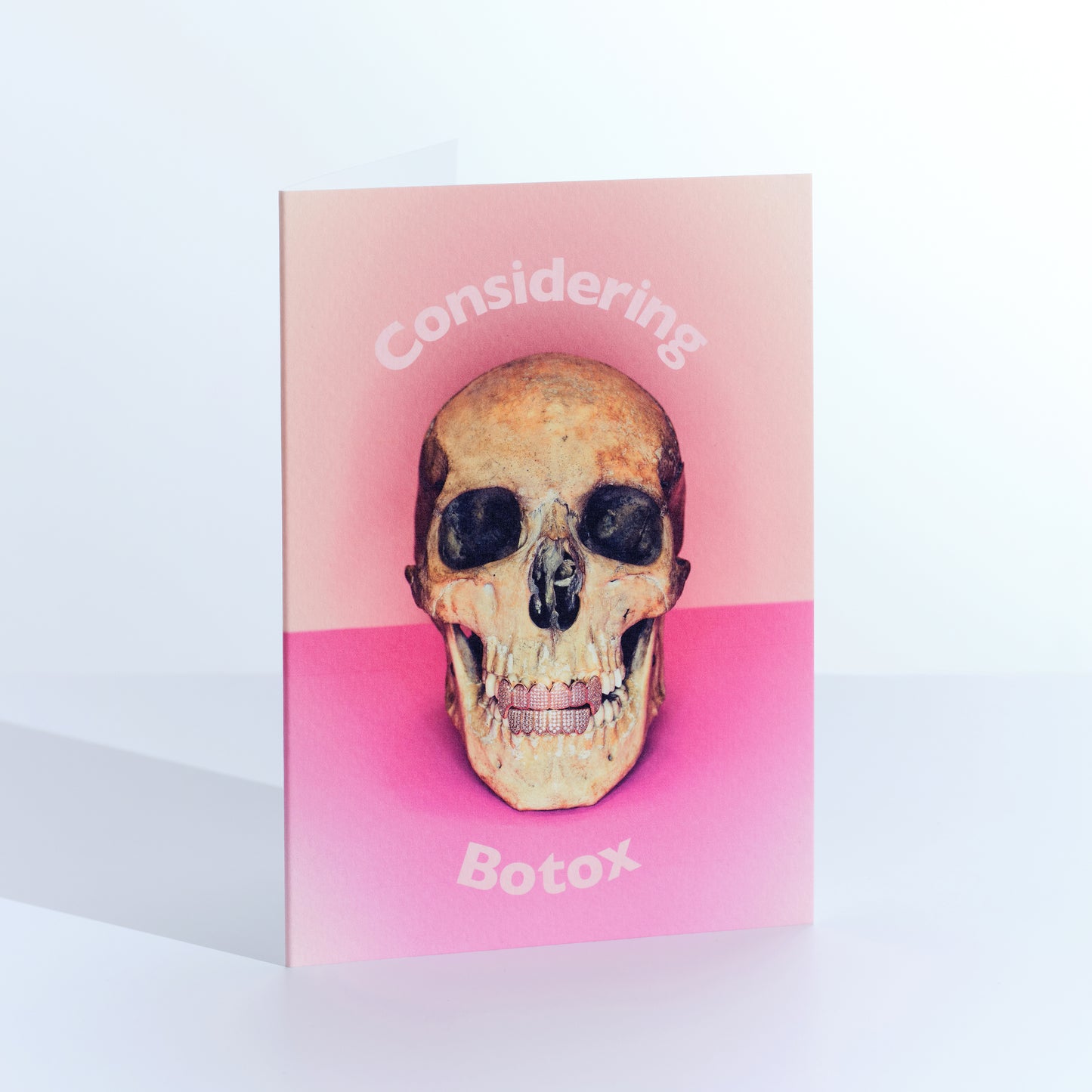 Considering Botox skull greetings card