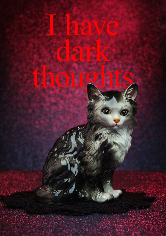 I Have Dark Thoughts Black Cat Photo Print