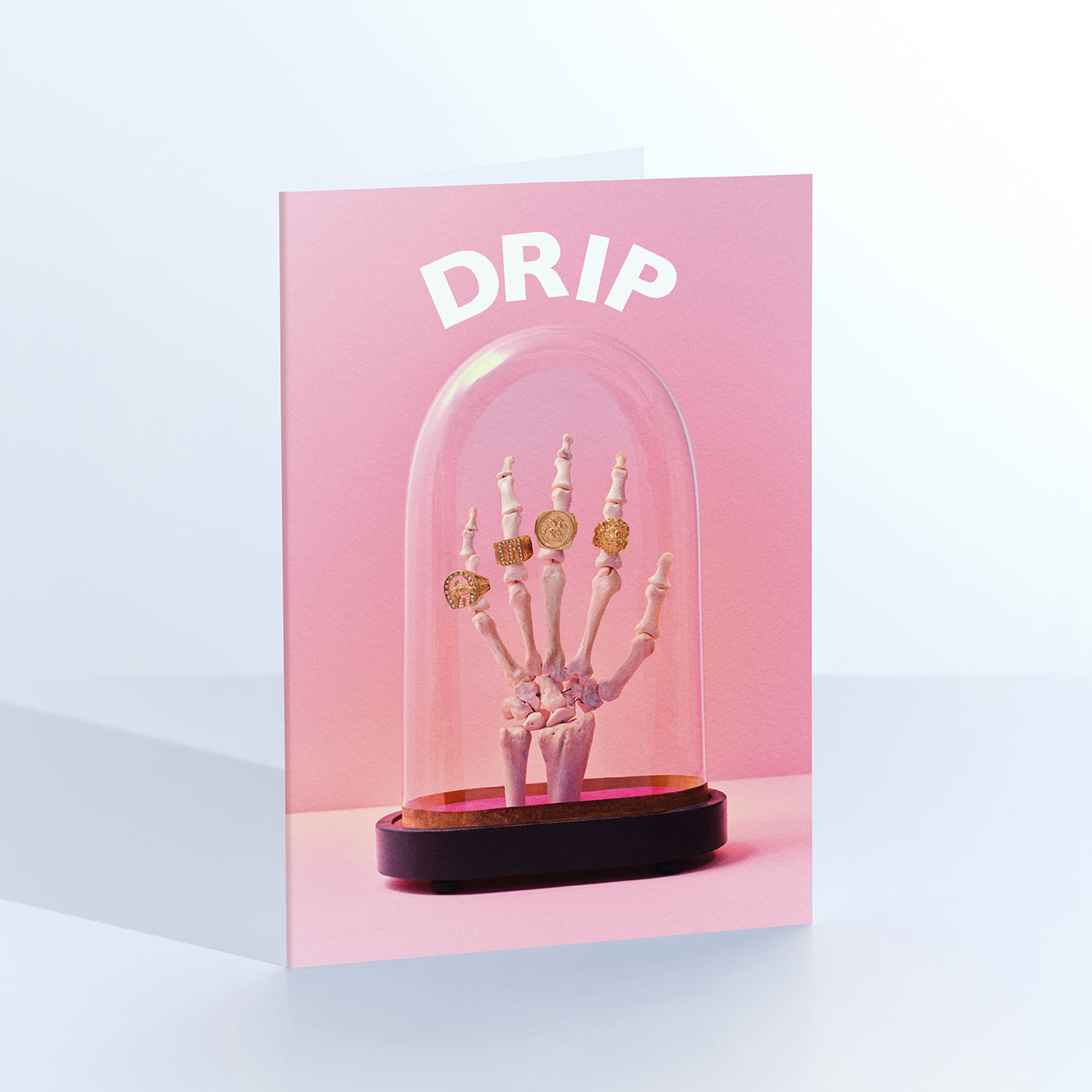 Drip Skeleton Hand Greetings Card