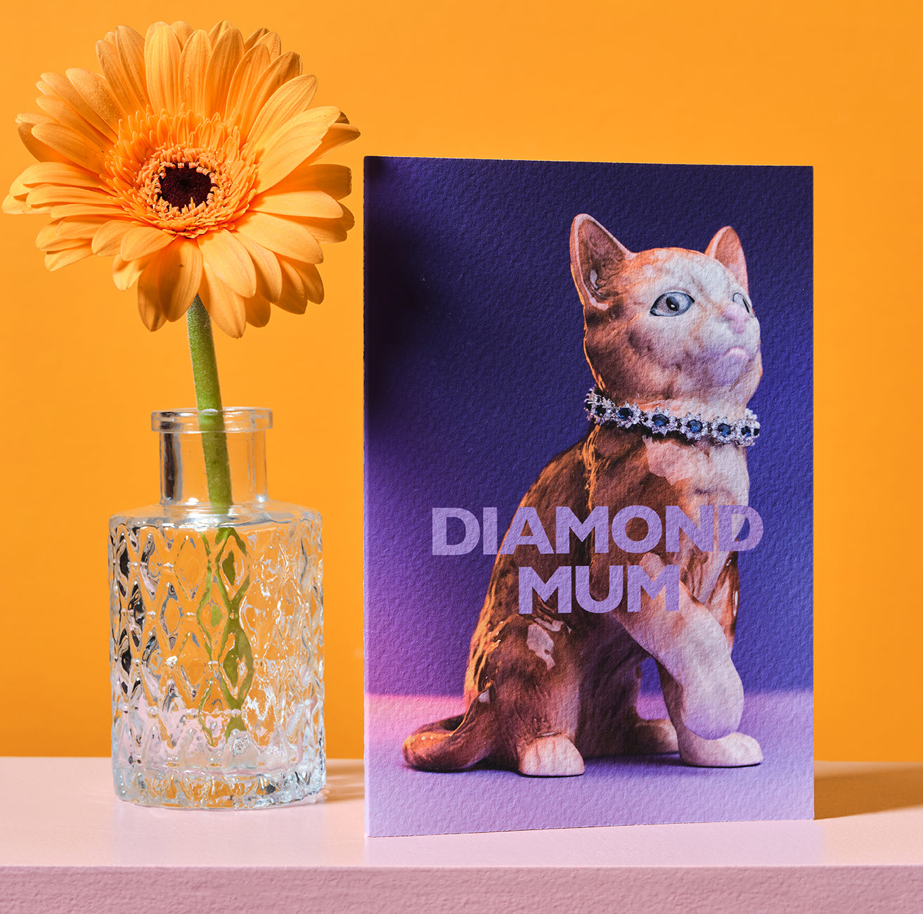 Diamond Mum Glamorous Cat Greetings Card