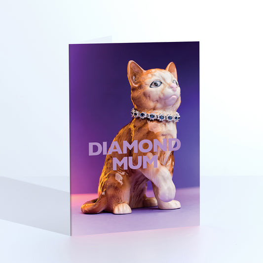 Diamond Mum Glamorous Cat Greetings Card