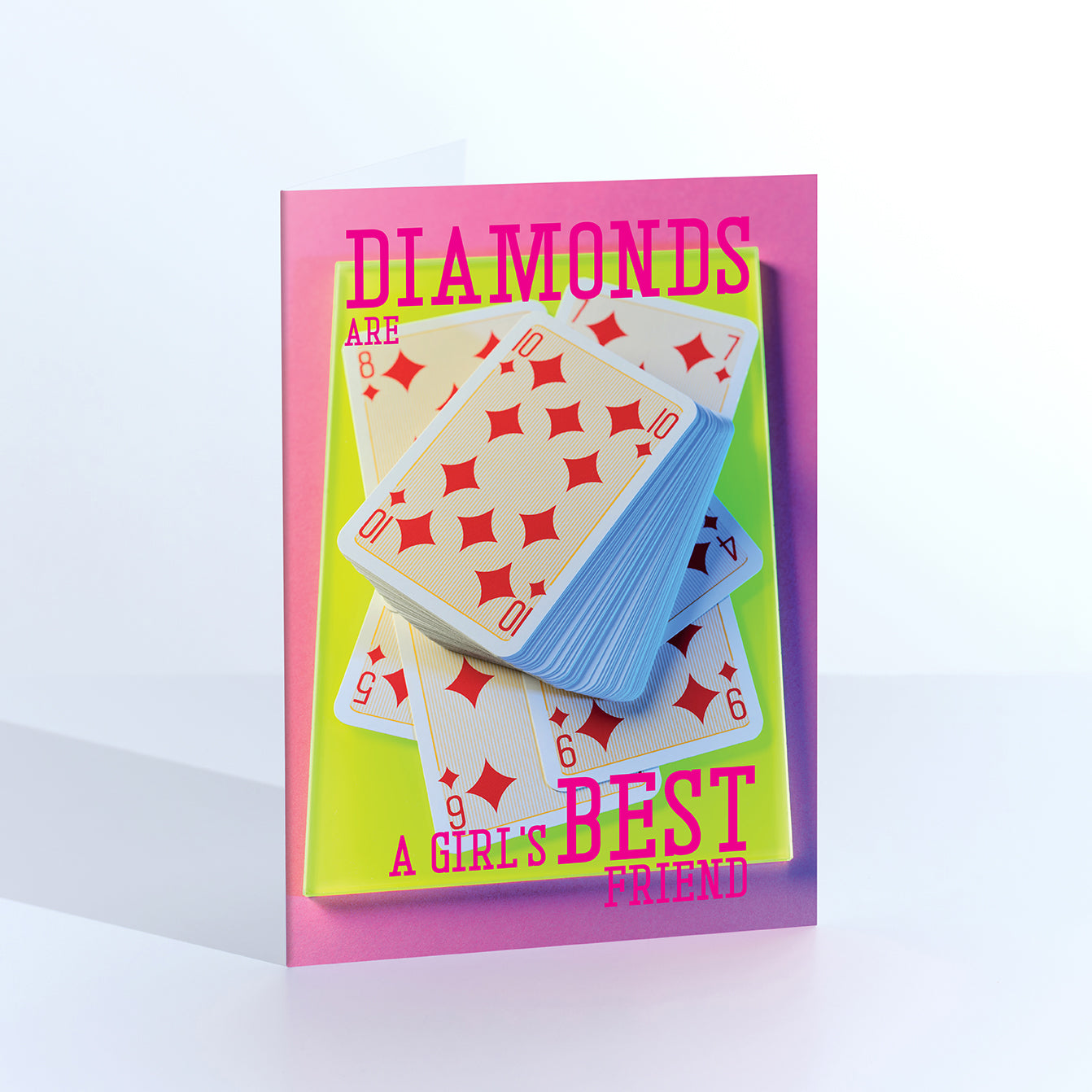 Diamonds Are A Girls Best Friend  Playing Cards Greetings Card