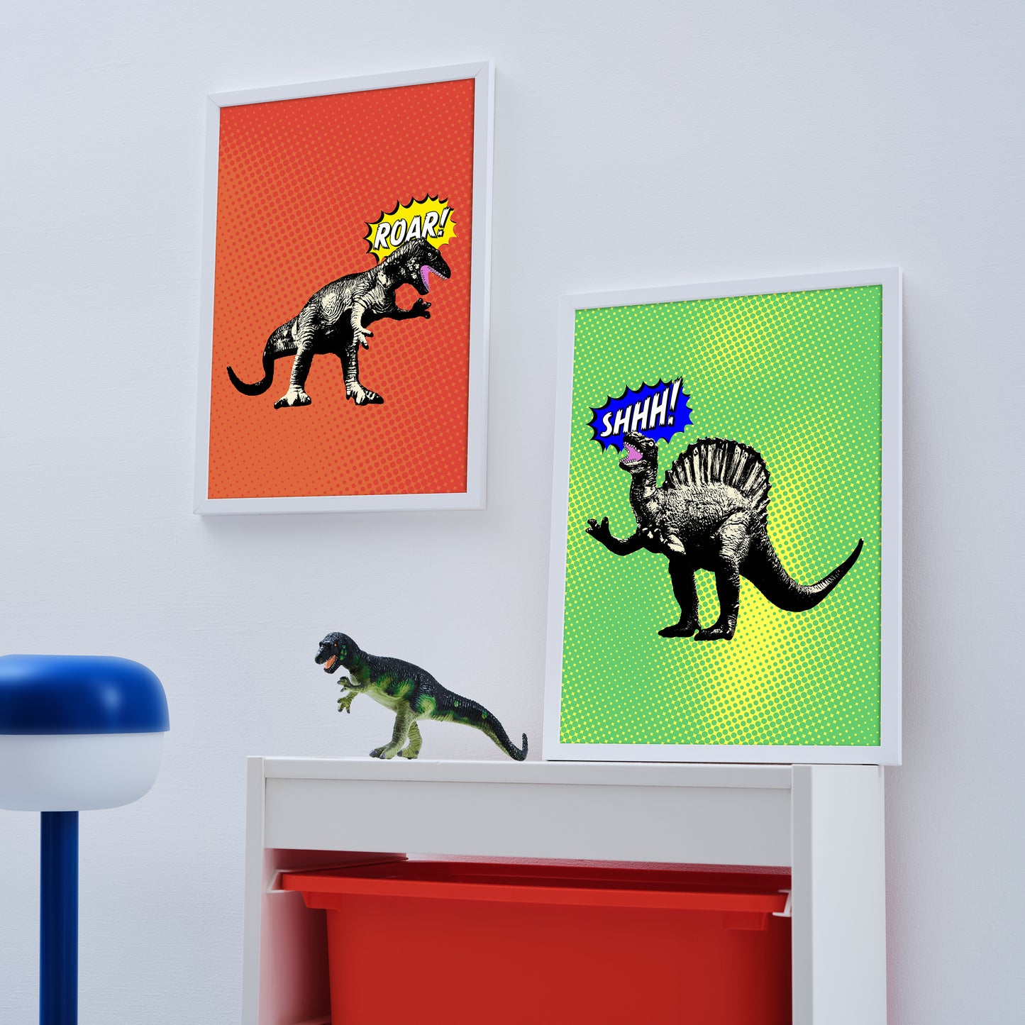 "Dino ding dong" pair of giclée photo prints