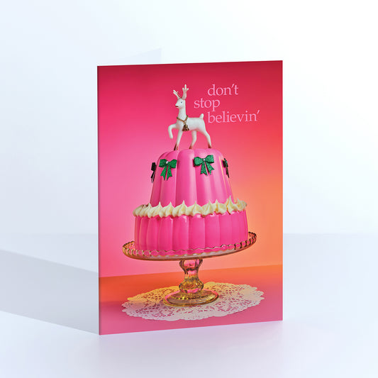 Don't Stop Believin" Cake Christmas Card