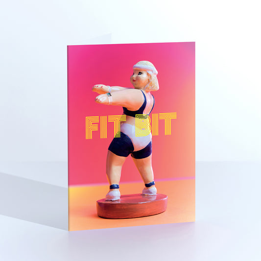 Fit Bit Aerobics Woman Greetings Card