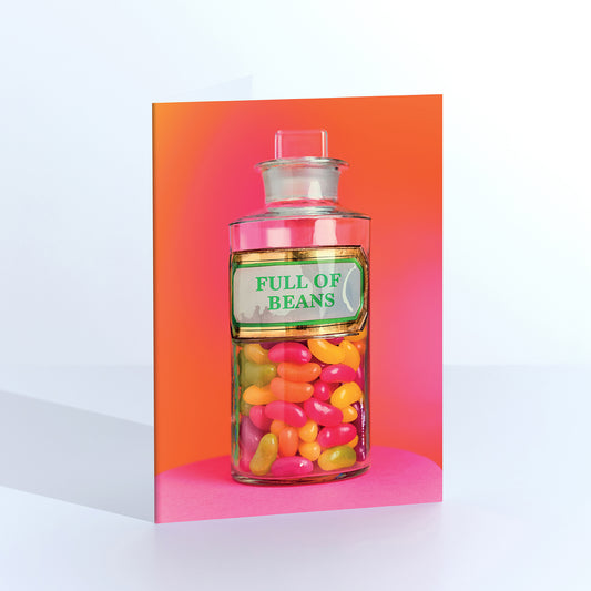 Full of Beans Greetings Card