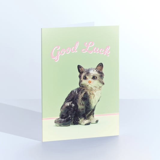 Lucky Cat Good Luck Greetings Card