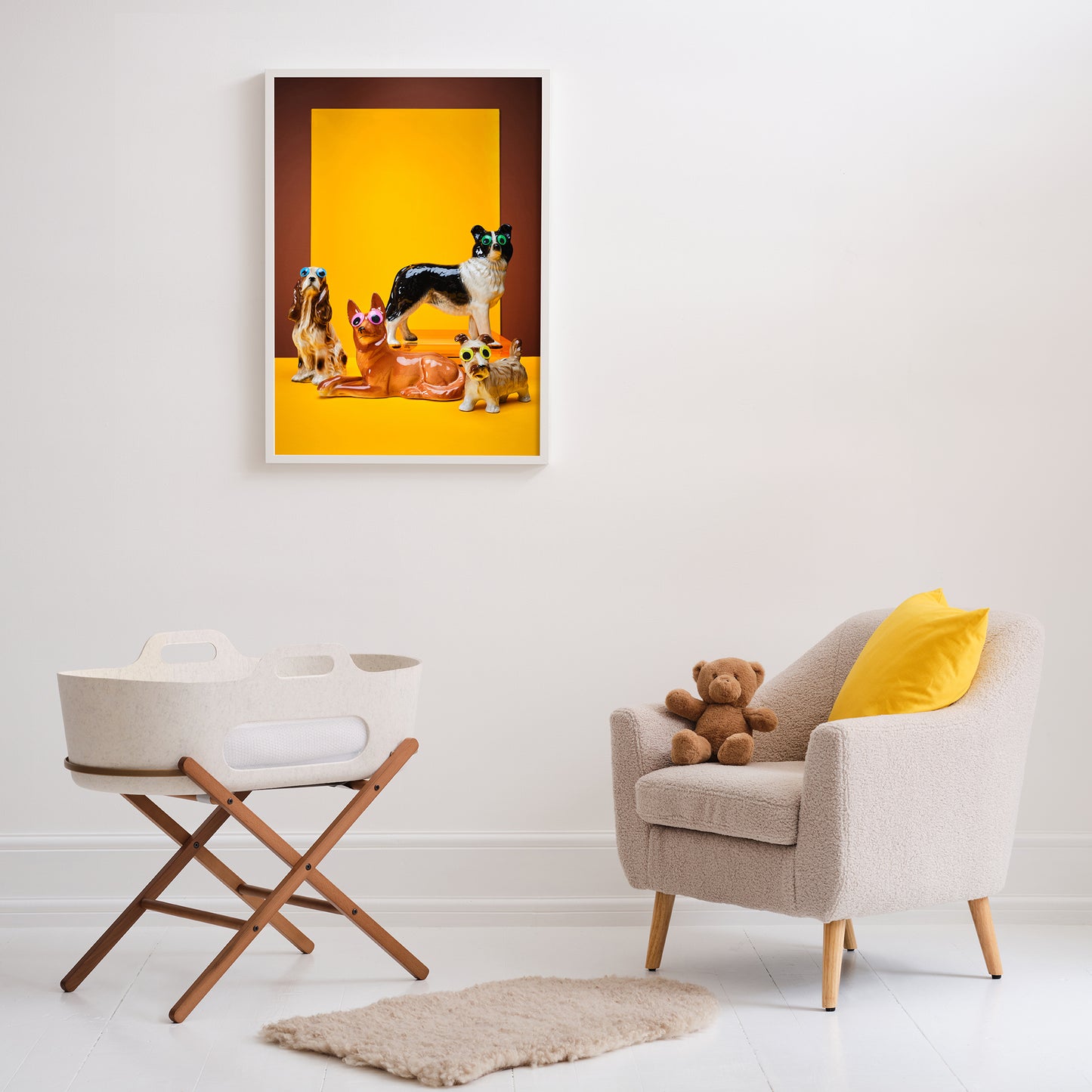 "Goggle eyed dogs, yellow" giclée photo print