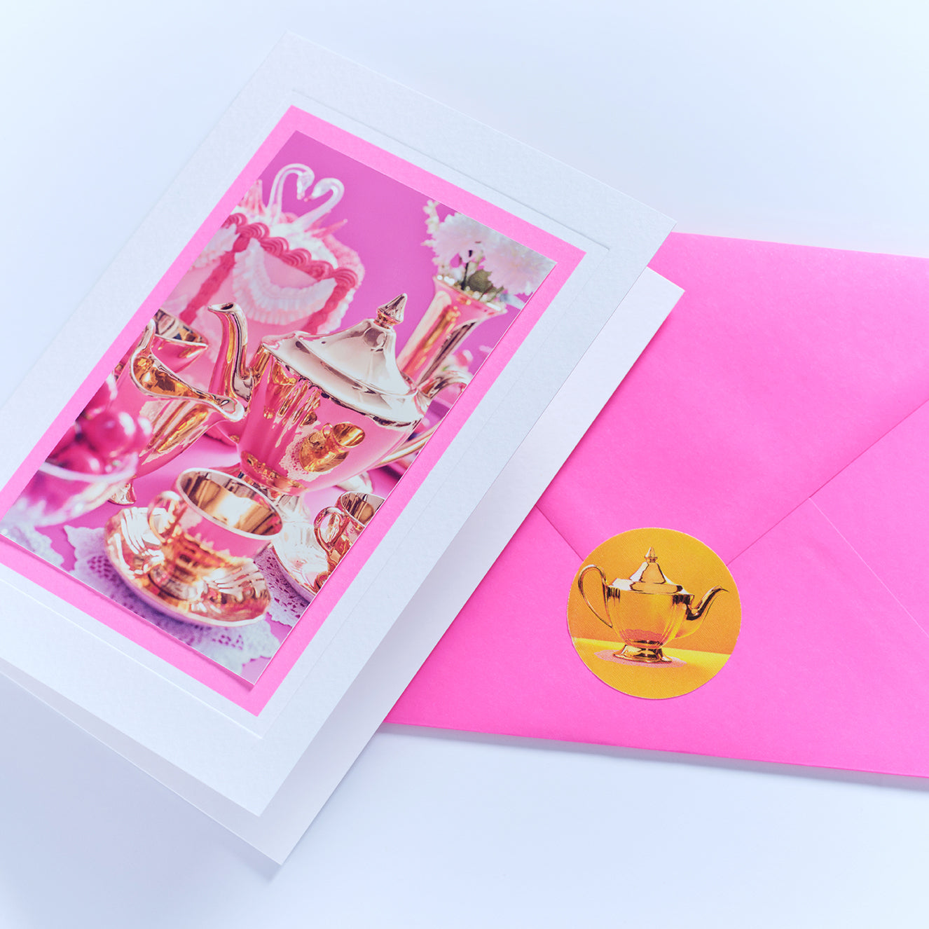 Pot of Gold Afternoon Tea Hand Finished Greetings Card