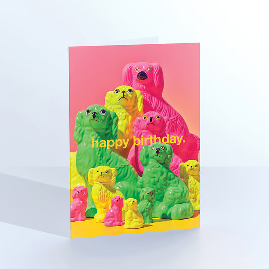 Happy Birthday Doggy Family Portrait Greetings Card