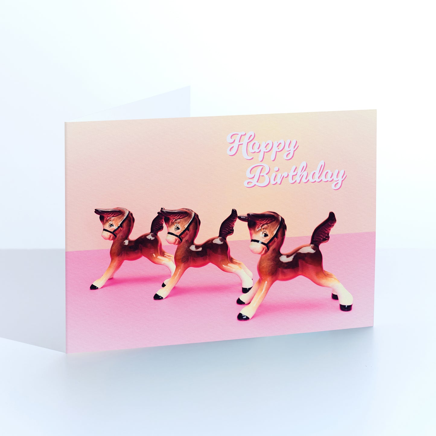 Vintage Foals Birthday Greetings Card