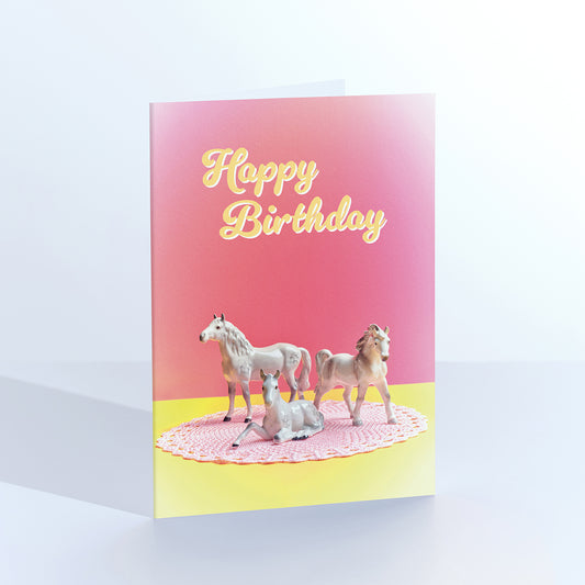 Vintage Horses Birthday Greetings Card