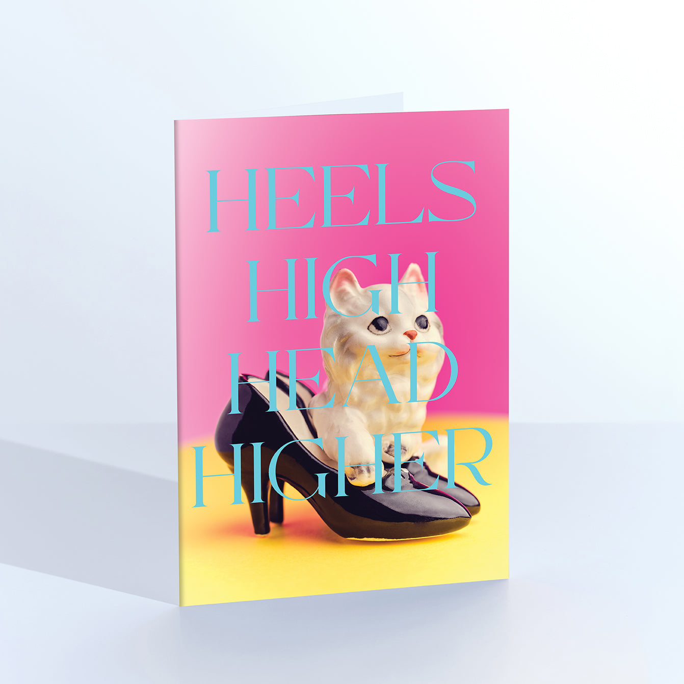 Heels High Head Heels Cat in Shoes Greetings Card