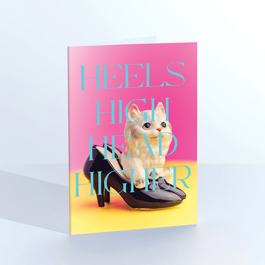 Heels High Head Heels Cat in Shoes Greetings Card