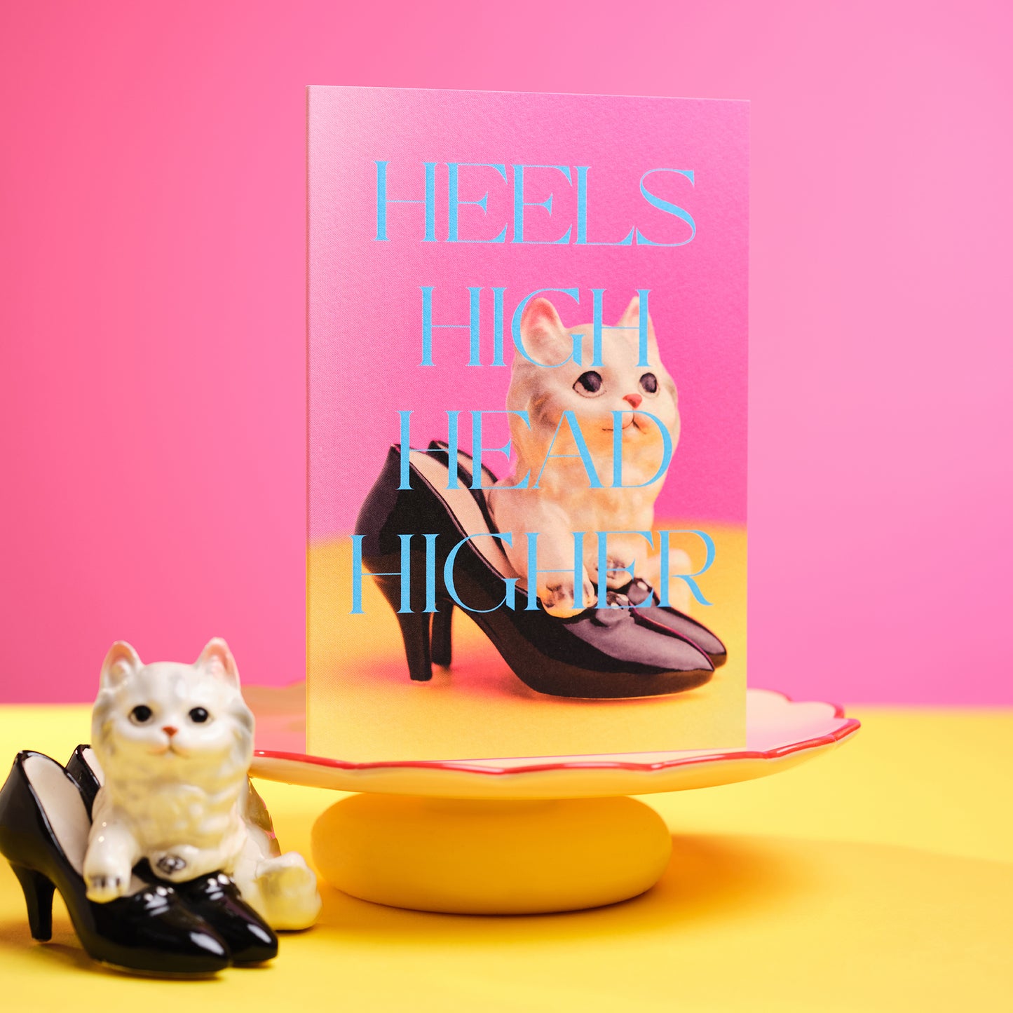 Heels High Head Heels Cat in Shoes Greetings Card
