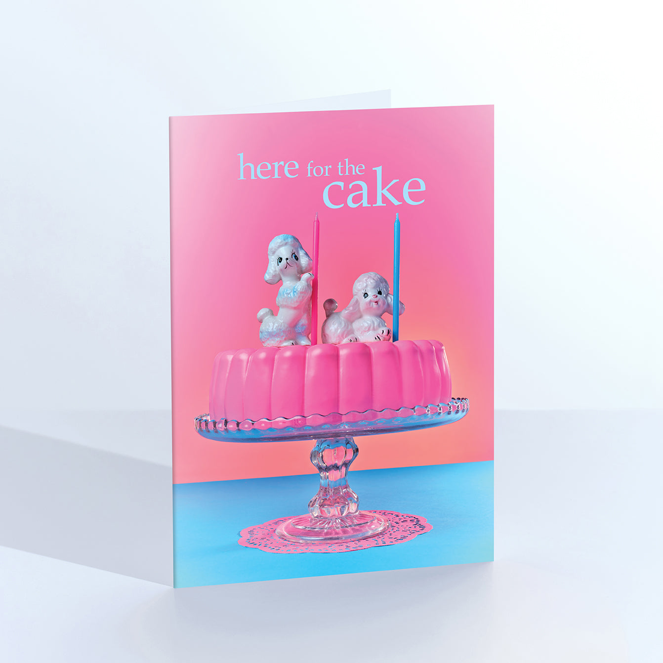 Here For The Cake Cute Poodles Card