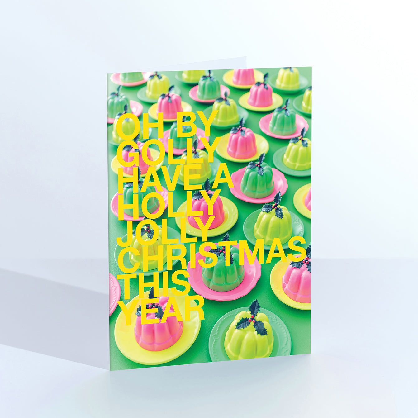 Holly Jolly Neon Christmas Puds Card
