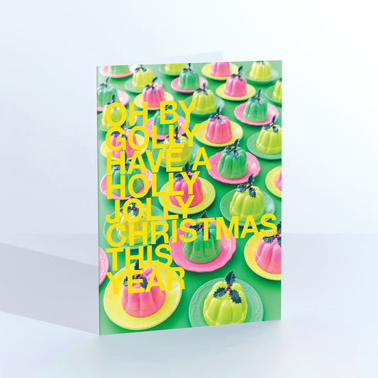 Holly Jolly Neon Christmas Puds Card