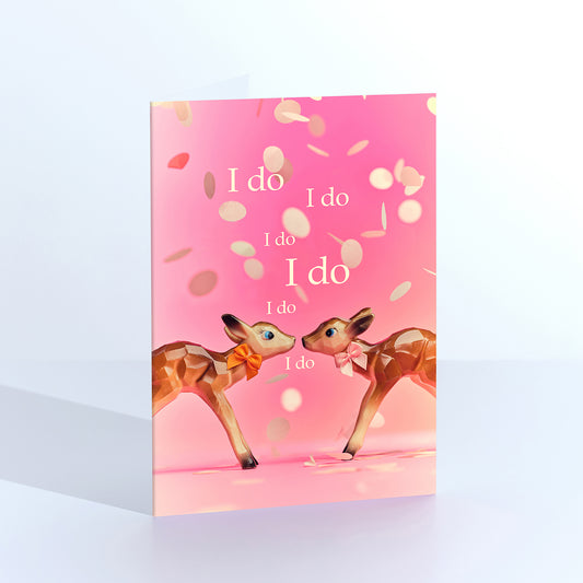 I do I do I do Deer Wedding Congratulations Card