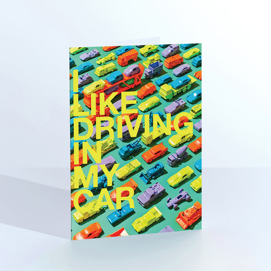 I like Driving Vintage Toy Cars Greetings Card