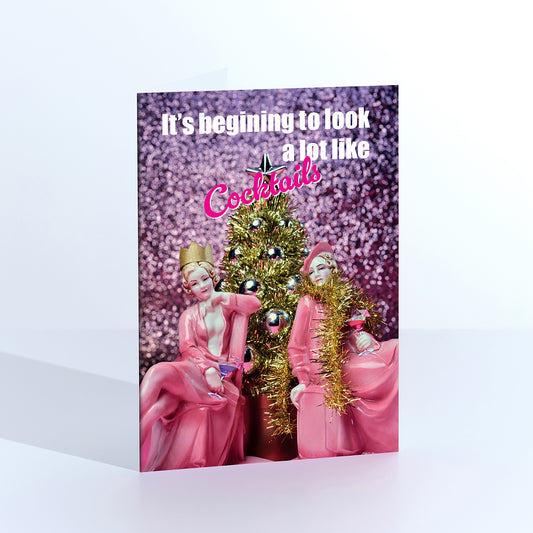 Its Beginning To Look A Lot Like Cocktails Christmas Card