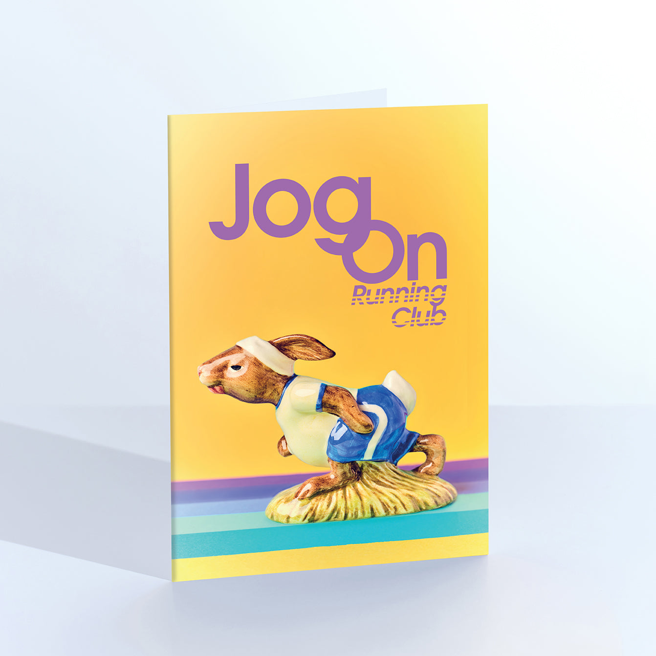 Jog on Running Club Jogging Rabbit Greetings Card