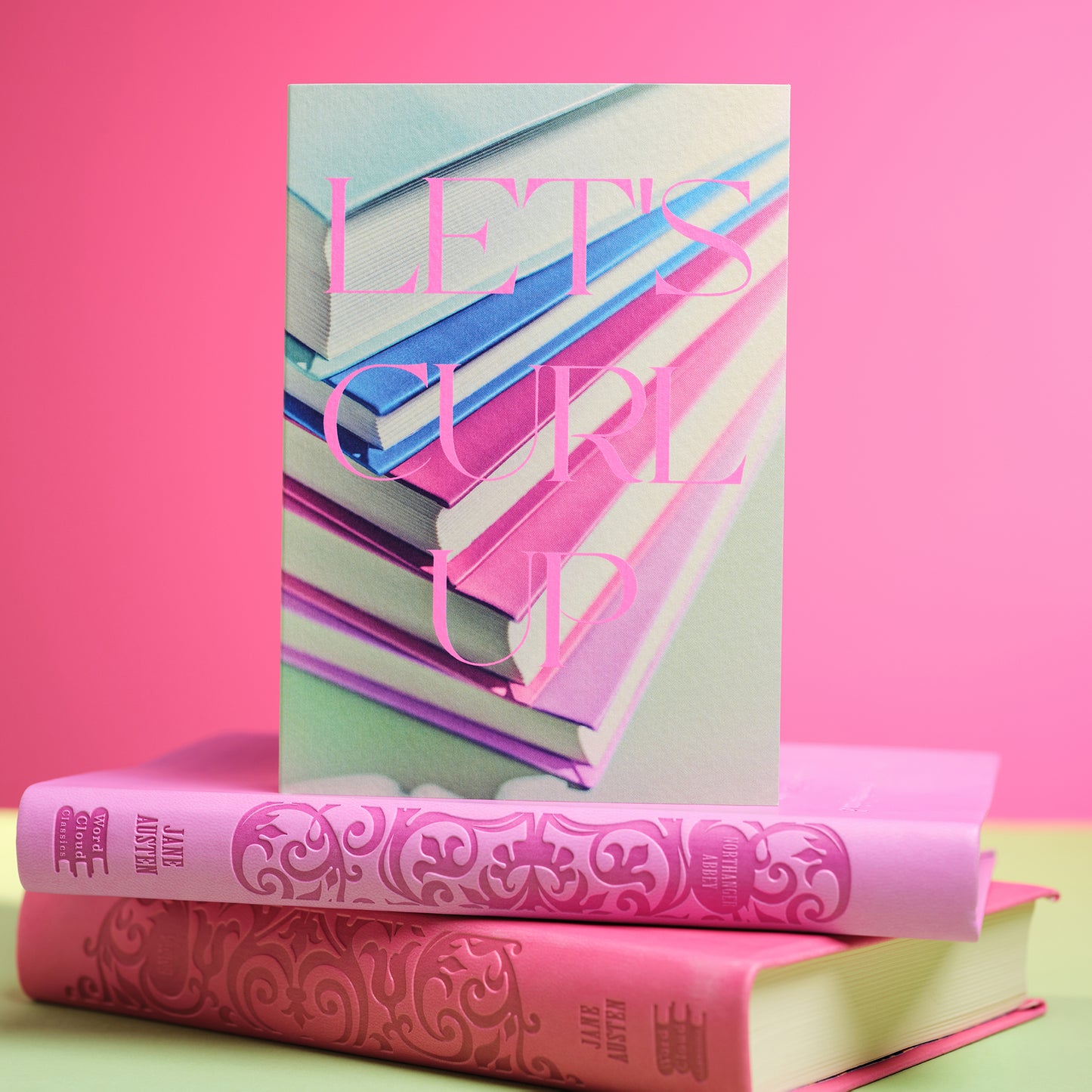 Lets Curl Up Book Lovers Greetings Card