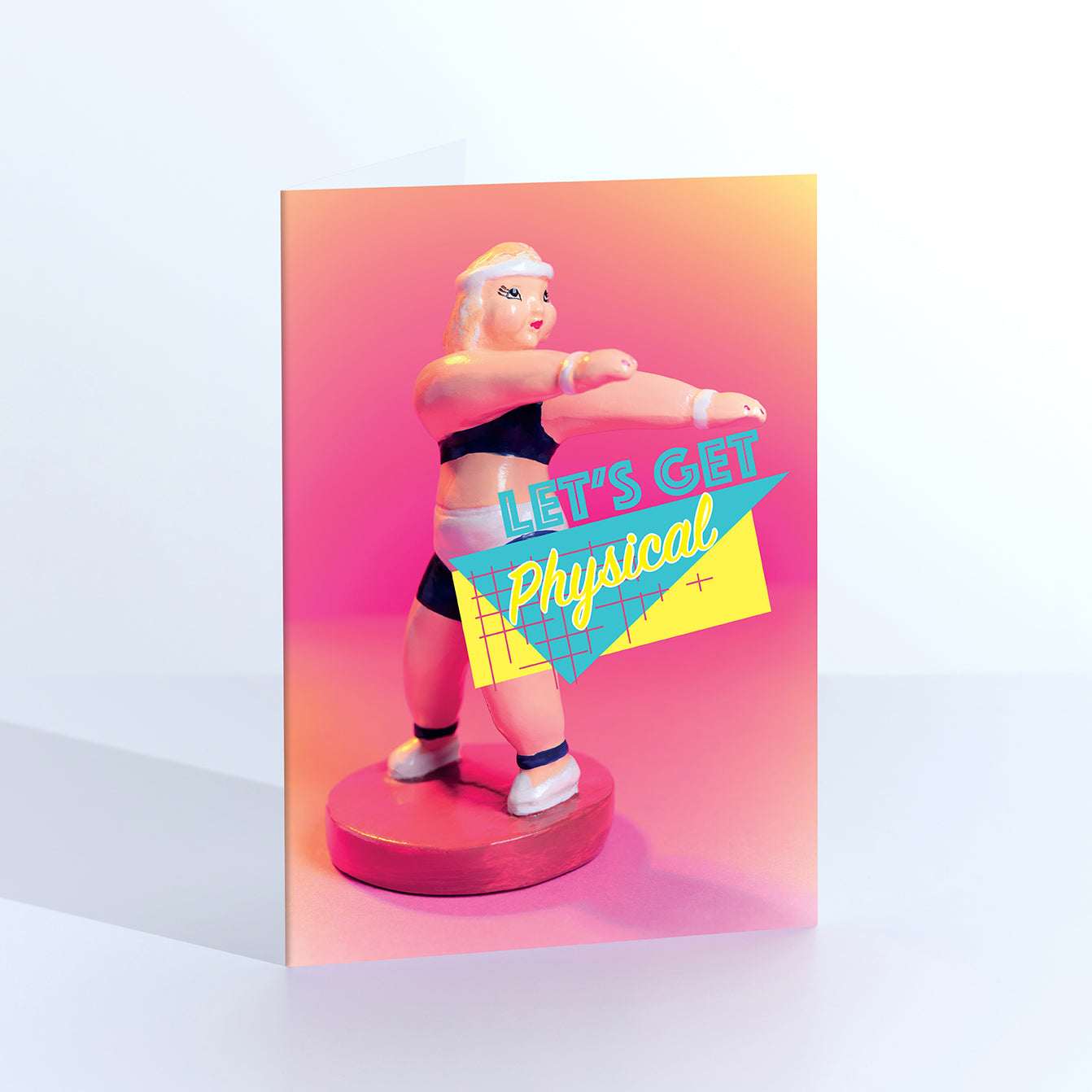 Let's Get Physical Aerobics Woman Greetings Card